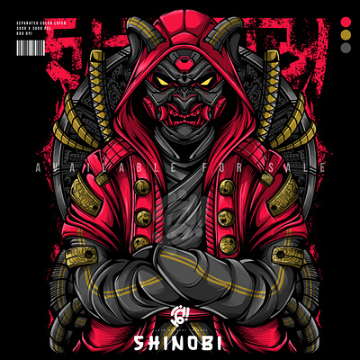 SHINOBI apparel art character clothing cyberpunk design fashion illustration japanese ninja samurai