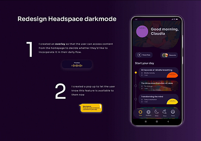 Headspace Dark mode Redesign UI UX animation branding graphic design heuristics logo motion graphics ui ux