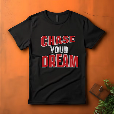 Chase Your Dream Typography T-shirt Design design graphic design illustration logo typography vector web design