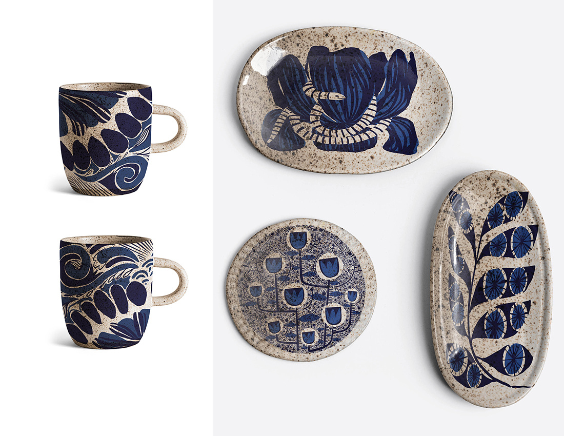 Example of Inky Tableware Mockup