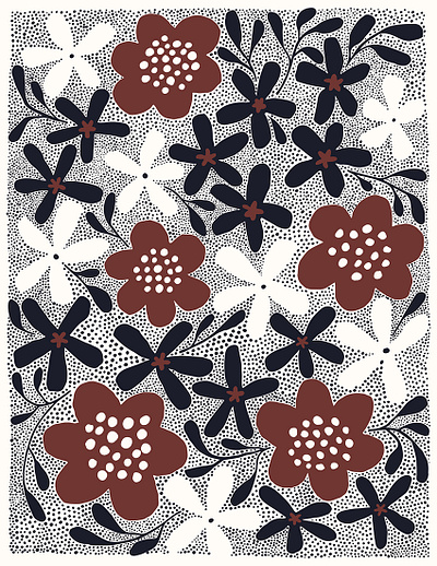 Earth Blooms artwork botanical floral illustration pattern pattern design
