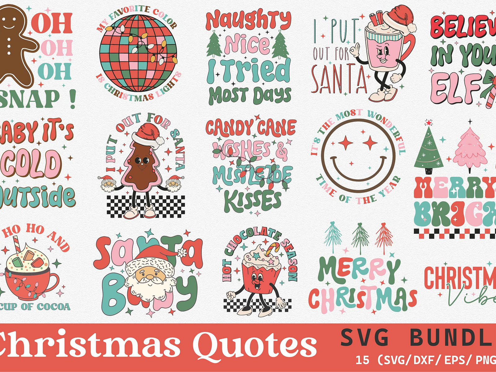 Christmas Quotes SVG Bundle by Lazy Dog on Dribbble