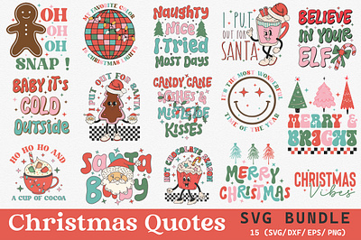 Christmas Quotes SVG Bundle santa
