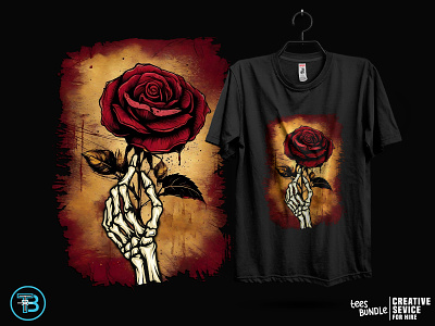 Skeleton Hand Red Rose Flower Graphic t shirt | illustration apparel clothing custom graphic design illustration illustration t shirt love t shirt merch by amazon merch on damand print red rose t shirt skeleton hand t shirt t shirt tees tshirts