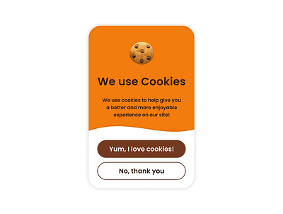 Cookies Popup Screen - Hype4 Daily UI Challenge 5# ui
