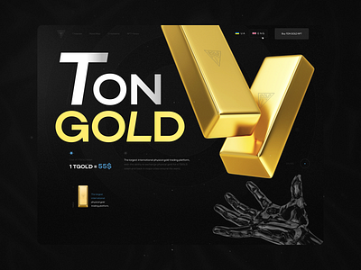 Ton Gold NFT / landing page 3d crypto gold graphic design landing page launch nft promo ui uxui web design web3