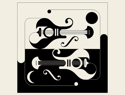 G-Strings abstract black design geometric graphic design guitar illustration instruments minimalism music vector