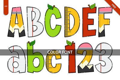 Back to Class - Free Font color font colorful font creative font design graphic design illustration school svg typography vector