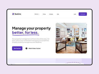 Realtinic Website business clean corporate website design landing page landing page design logo management minimal properties real estate ui ux website