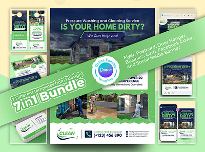 Cleaning Service Marketing Material Bundle Template