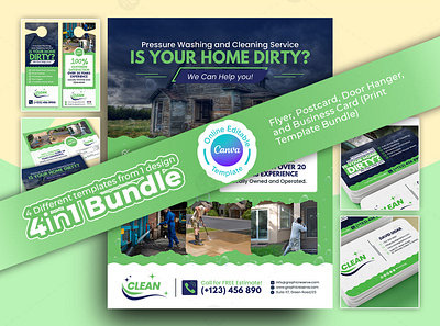 Cleaning Service Marketing Material Bundle Template