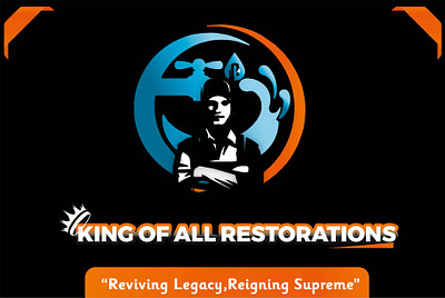 King of All Restorations Logo Design branding building restoration construction creative logo logo inspiration logodesign rejuvenation renovation restoration services