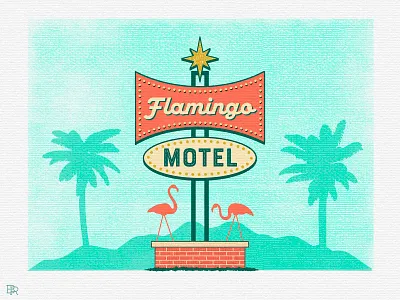 Mid-century Style Illustration #4_BRD_9-6-23 design googie sign illustration illustrator mid century motel sign procreate procreate brushes retro retro sign