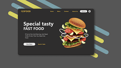 123 Food Project home page burger commerce fastfood home homepage website