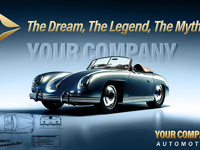 Automotive Marketing Ad Design ad automotive clean dealership design elegant logo marketing minimal moder modern photoshop porsche realistic retro typography