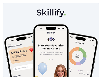 Skillify app app design design figma ios mobile app online courses ui uiux user interface ux research webinars