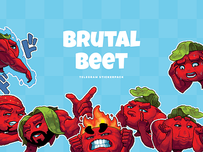 Brutal Beet art branding design funny illustration meme photoshop pixel sticker telegram