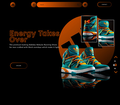 Adidas web design in Figma 3d animation branding graphic design logo motion graphics ui