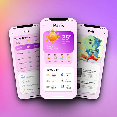 Weather Forecast App UI Design ui