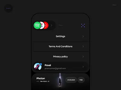 evento® account android app application burger burgermenu design development digital dj ios megamenu menu music product promotiona service setting tickets uiux