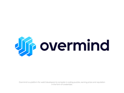 Overmind - Logo Concept 1 3d app blocks branding challenge coding design development education fintech identity logo logodesign platform programming puzzle symbol web3