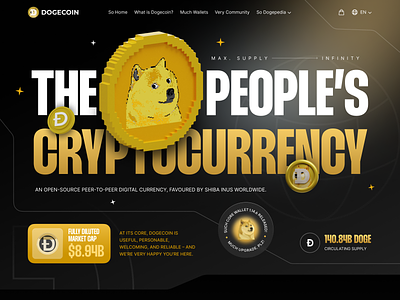 Dogecoin (DOGE) Website Redesign Concept 🚀 adobe behance coin concept crypto cryptocurrency currency defi dogecoin featured figma follow lander landing page latest redesign sketch ui website xd