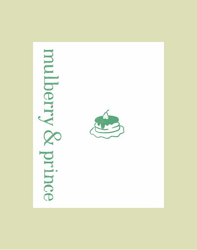 Postcard for cafe Mulberry and Prince branding cafe crepe icon illustration postcard