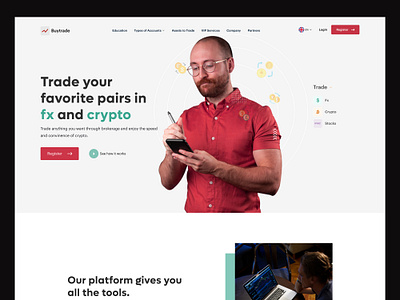 Buytrade: crypto & fx landing page branding design graphic design ui ux
