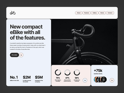 Minimal Bike Shop Store Landing Website Page above the fold bike bike shop bike store landing minimal ui ux website