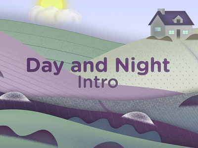 Day Night after effects animation day design flat hills house illustration moon motion graphics night rancho sun village