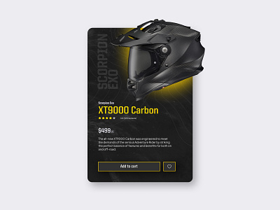 Scorpion Carbon Helmet Cart black branding cart design helmet identity ui