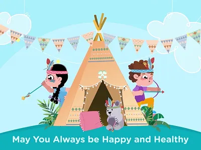 Children's Day after effects animation balloon boy cartun child children childrens day design event flat girl holiday illustration kids motion graphics