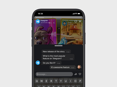 Story with Comments in Company Profile - Telegram Case Study app chat design message messenger mobile profile story telegram ui ux viber whatsapp