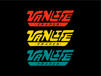 VANLIFE TRADER badge branding custom design graphic design lettering letters logo outdoors type