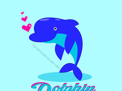 Dolphin. 2d 3d animal art artwork branding cartoon cute design digital art digital painting dolphin dolphin logo dribbble flat design graphic design illustration logo typography vector
