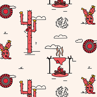Heat Wave cactus heat wave hot cactus melting texas pattern repeating pattern surface pattern texas texas motif well done state