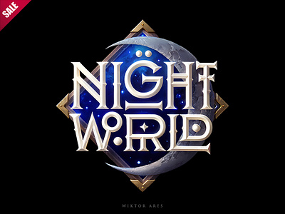 Night World design fantasy game high style lettering logo logo for sale logotype music night typography