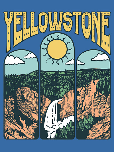 yellowstone clothing forest landscape nature sun tshirt