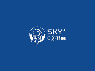 Sky coffee 3t branding astronaut badiing branding design graphic graphic design illustration logo logo coffee logo design moon sky coffee vietnam