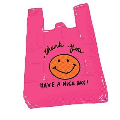 Thank You! - Bag bag graphic design illustration pink procreate smileyface thank you