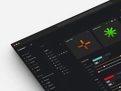 Editor dark theme design dashboard dashboard design designer editor gui interface side menu sub menu ui and ux design uiux ux and ui design