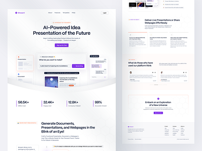 Mresent - AI Presentation Website ai ai landing page ai present ai presentation website clean clean layout graphic design landing page landing page presentation present presentation ui ui design unique website