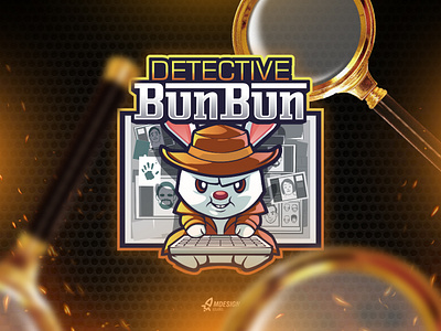 Detective BunBun Logo Mascot Character branding bunny character detective detectivebunny detectivelogo esport illustration logo mascot rabbit