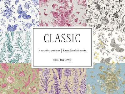 Classic. Seamless patterns app branding design graphic design illustration logo typography ui ux vector