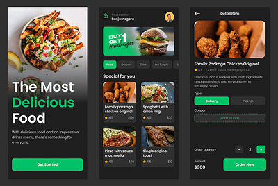 Food Order app branding design iu mobile ui ux