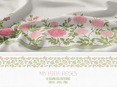 My Little Roses seamless Patterns app branding design graphic design illustration logo typography ui ux vector
