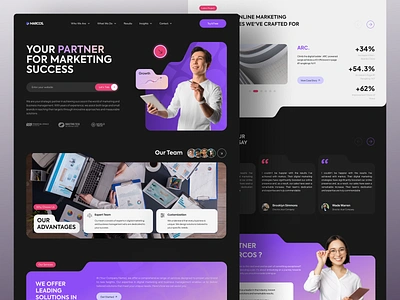 MARCOS - Marketing Agency Website branding digital finance landing page marketing minimal partner social media ui ui design uiux web design website