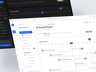 Timeline View Task Management Dashboard clean dashboard design product design productive task management task view timeline uiux