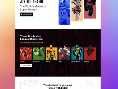 Justice League Web Page Concept ui web webdesign