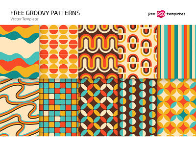 Free Groovy Pattern Set (PSD, AI, EPS, PNG) 60s 70s free free patterns freebie geometric groovy pattern pattern pack pattern set patterns psd retro vector vintage